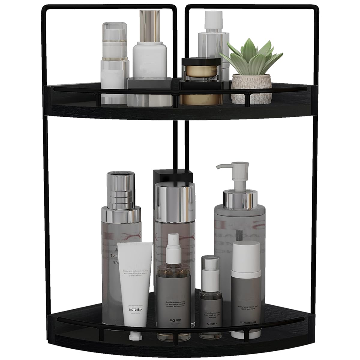 Dorhors 2-tier bathroom counter organizer on a vanity, keeping toiletries tidy.