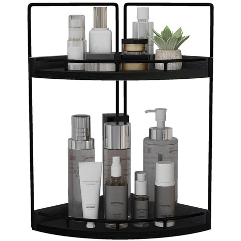 Dorhors 2-tier bathroom counter organizer on a vanity, keeping toiletries tidy.