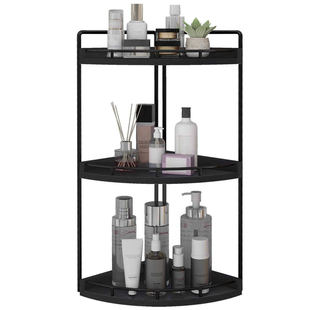 Dorhors 3-tier corner organizer front view for compact bath storage