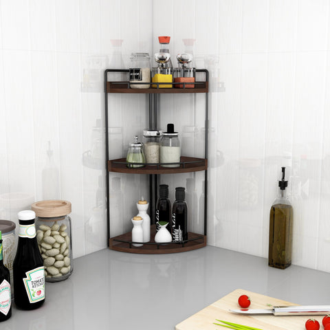 Dorhors wood counter organizer keeping daily essentials neatly arranged