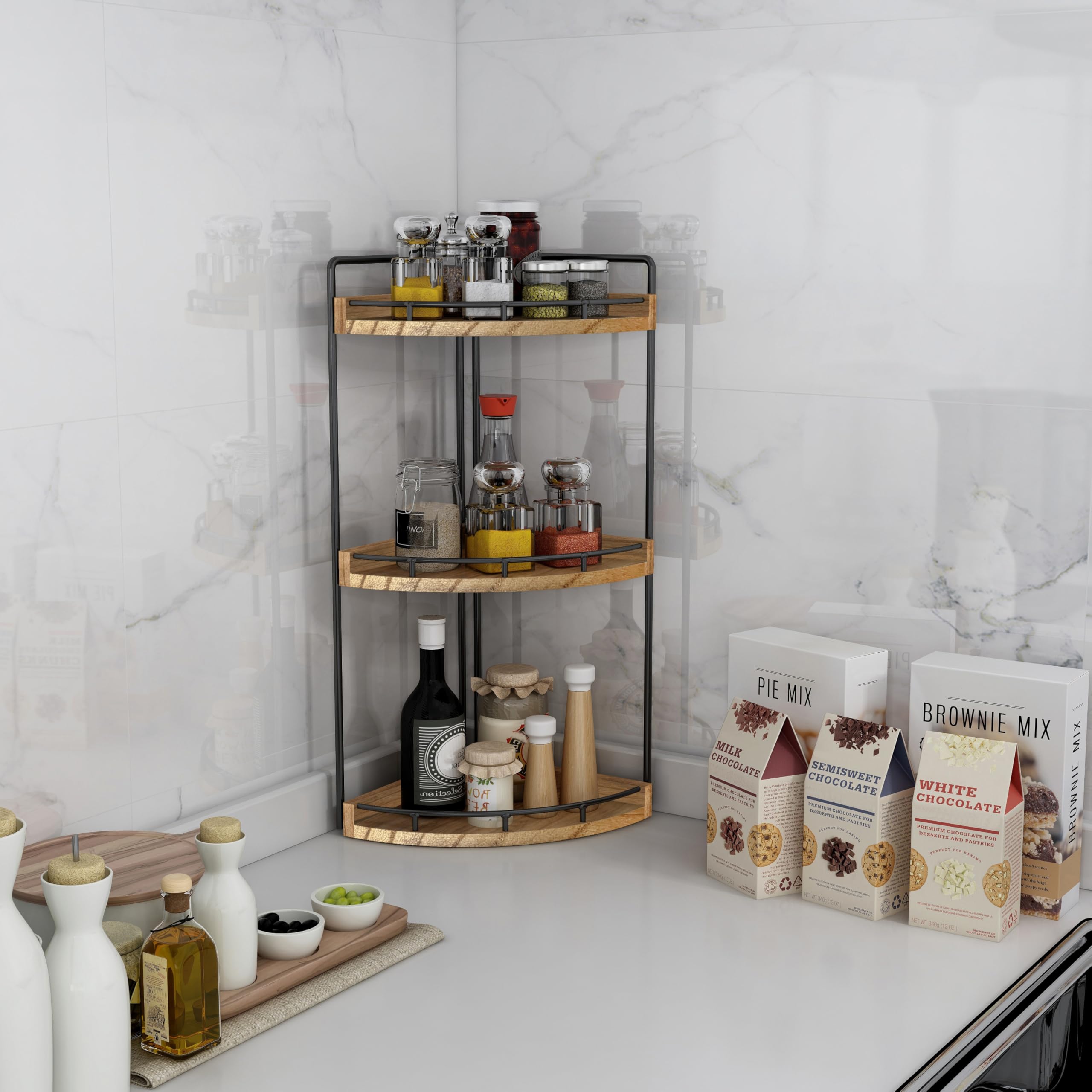 Dorhors open design maximizes accessibility by keeping items at hand on the vanity