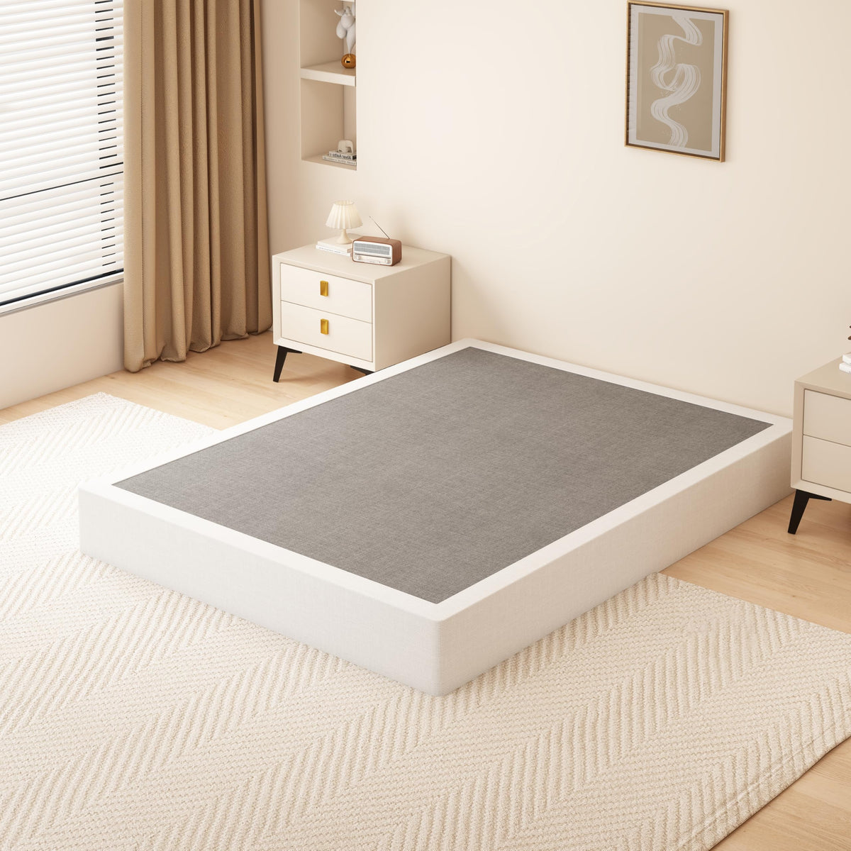 Doritron 9-inch queen box spring frame provides durable, stable bed support.