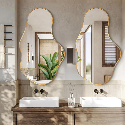 Dorlicecass aviation aluminum frame mirror in gold for horizontal layout