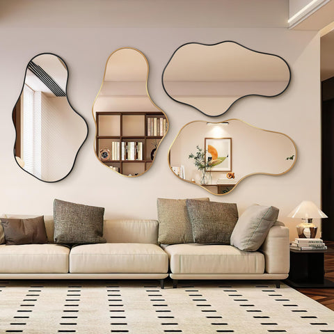 Dorlicecass aviation aluminum frame mirror in gold for vertical installation