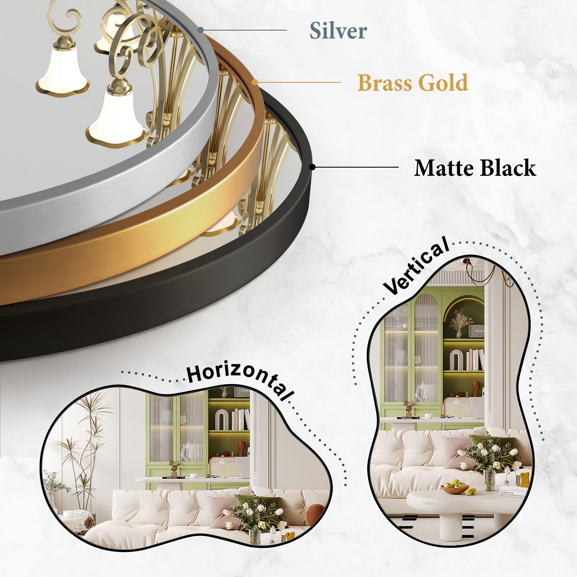 Dorlicecass black frame mirror offering a bold focal point for entryways and bedrooms.