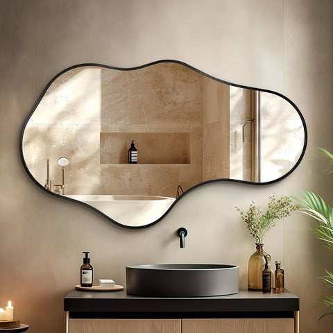 Dorlicecass irregular wall mirror cloud-shape for modern decor