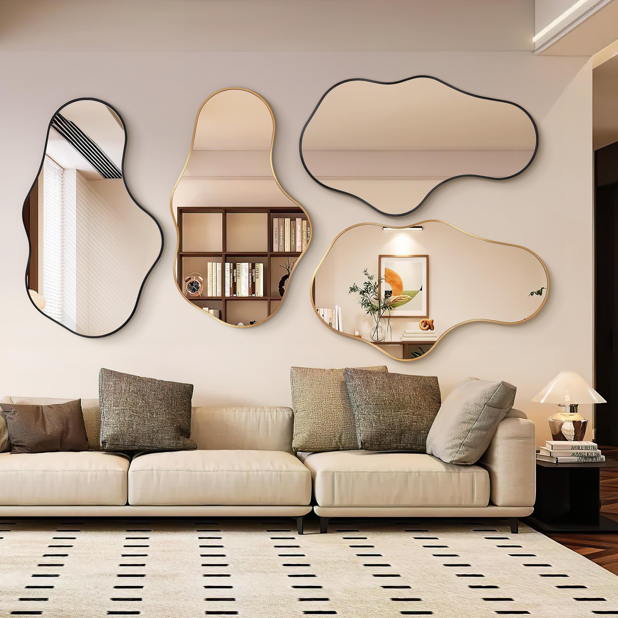 Dorlicecass wall mirror aviation-aluminum-frame adds contemporary edge