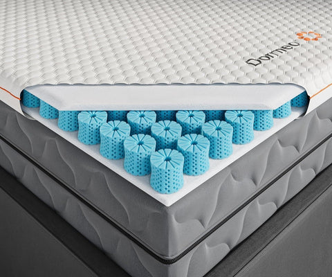 Dormeo Octaspring technology topper closeup showing adaptive support for better spinal alignment