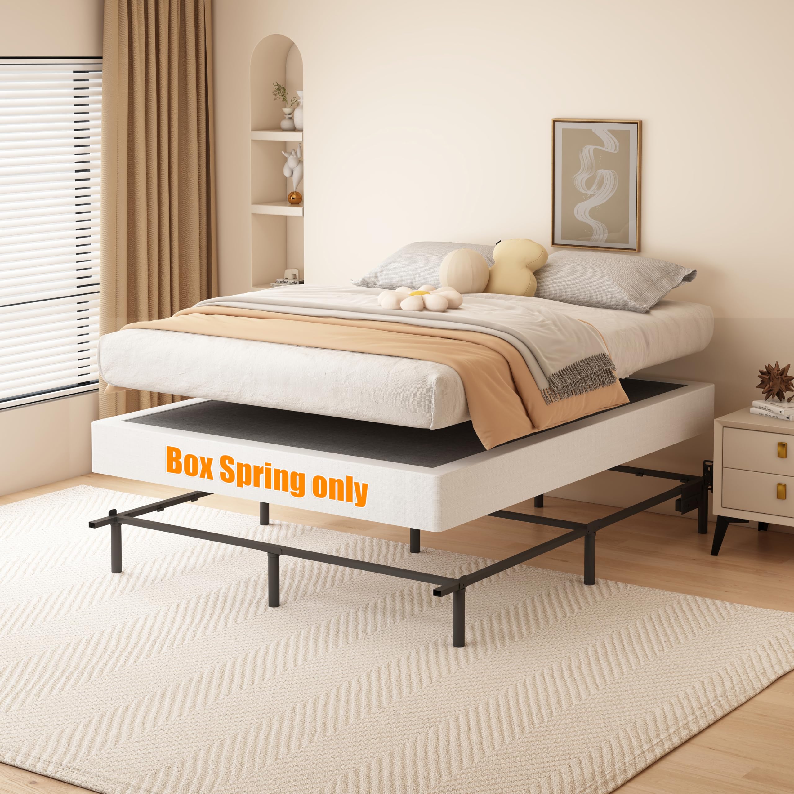 DORITRON quiet box spring delivers squeak-free support for peaceful, uninterrupted sleep.