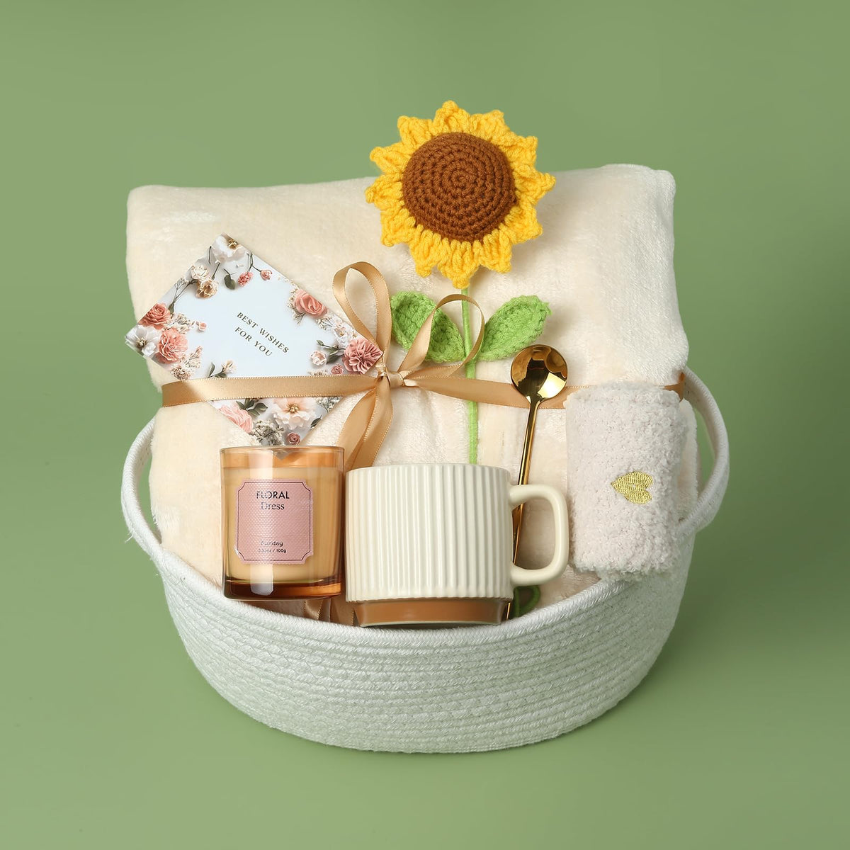 Doslola sunflower gift basket shown for celebrations and get-well wishes