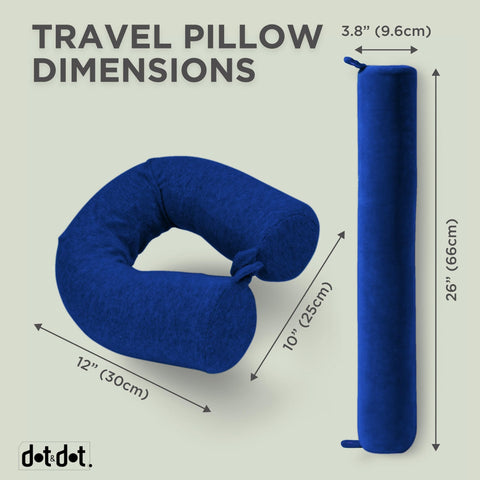 Dot&Dot Twist Memory Foam Travel Pillow bendable arc demonstrates adaptable comfort.