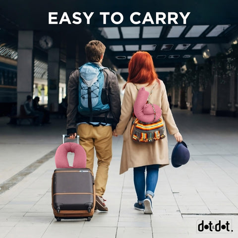 Dot&Dot Twist pillow uses snap closure to attach to luggage