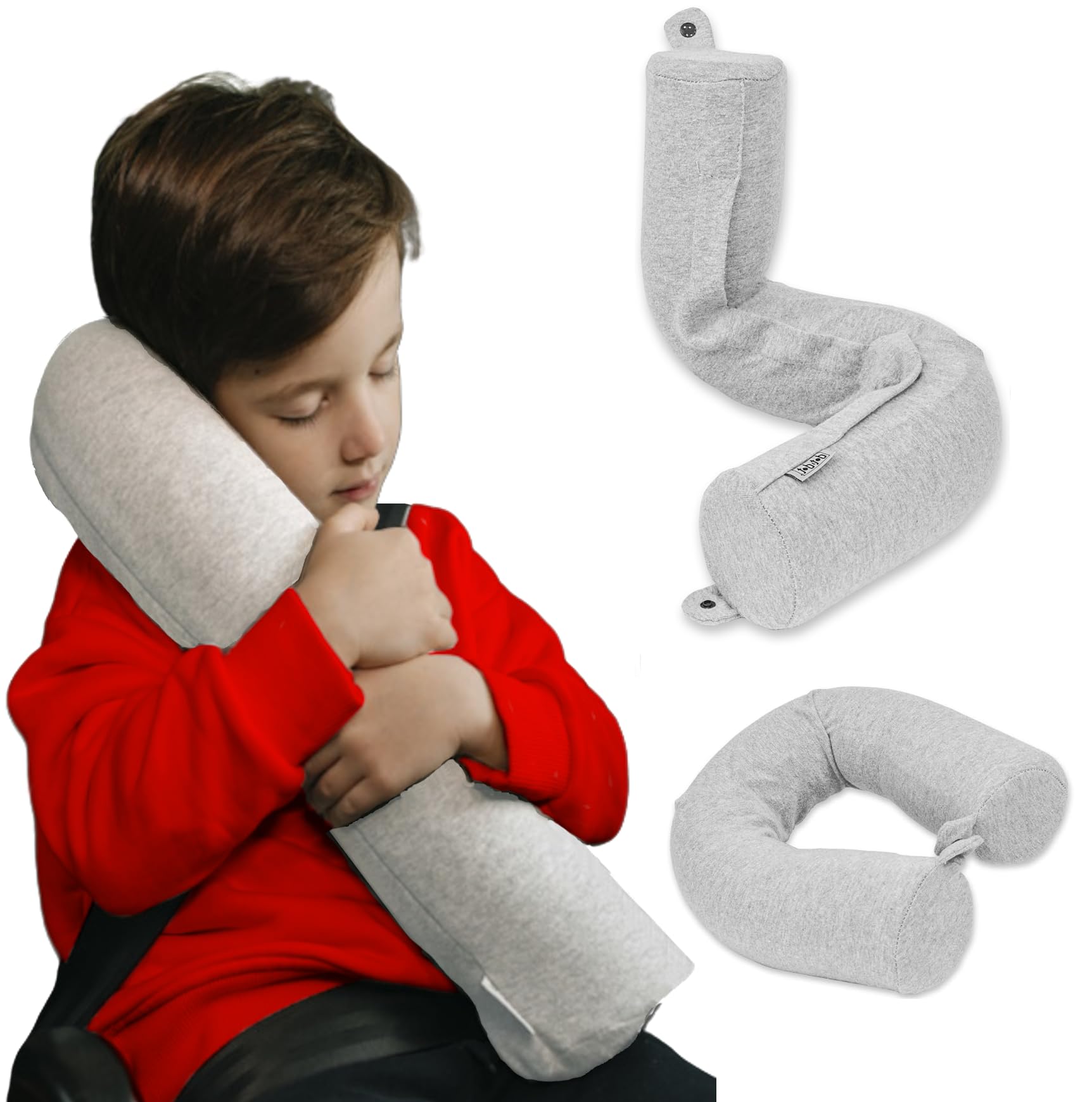 Dot&Dot Twist Memory Foam Kids Travel Pillow cover-closeup shows breathable cotton fabric for easy cleaning.