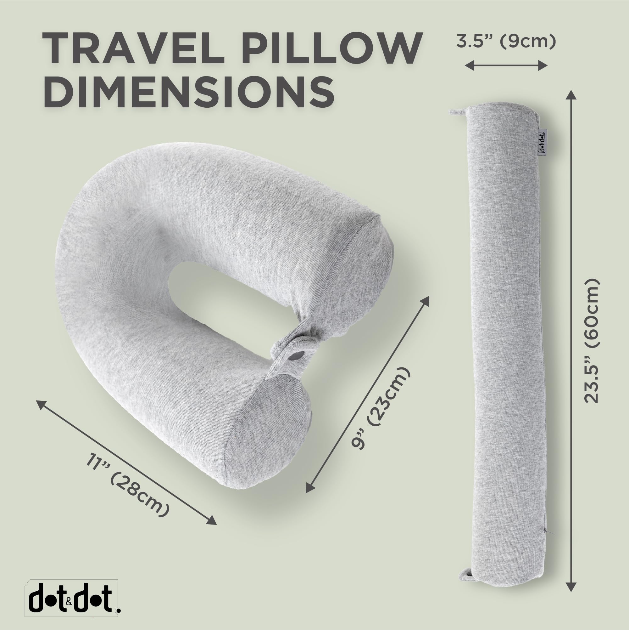 Dot&Dot Twist Memory Foam Kids Travel Pillow airplane-ready demonstrates versatile neck and head support.
