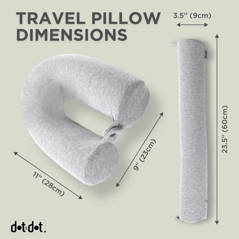 Dot&Dot Twist Memory Foam Kids Travel Pillow airplane-ready demonstrates versatile neck and head support.
