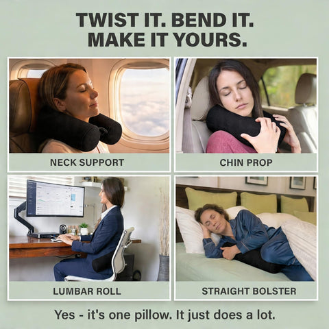 Dot&Dot Twist offers back and shoulder support during travel with a twistable form.