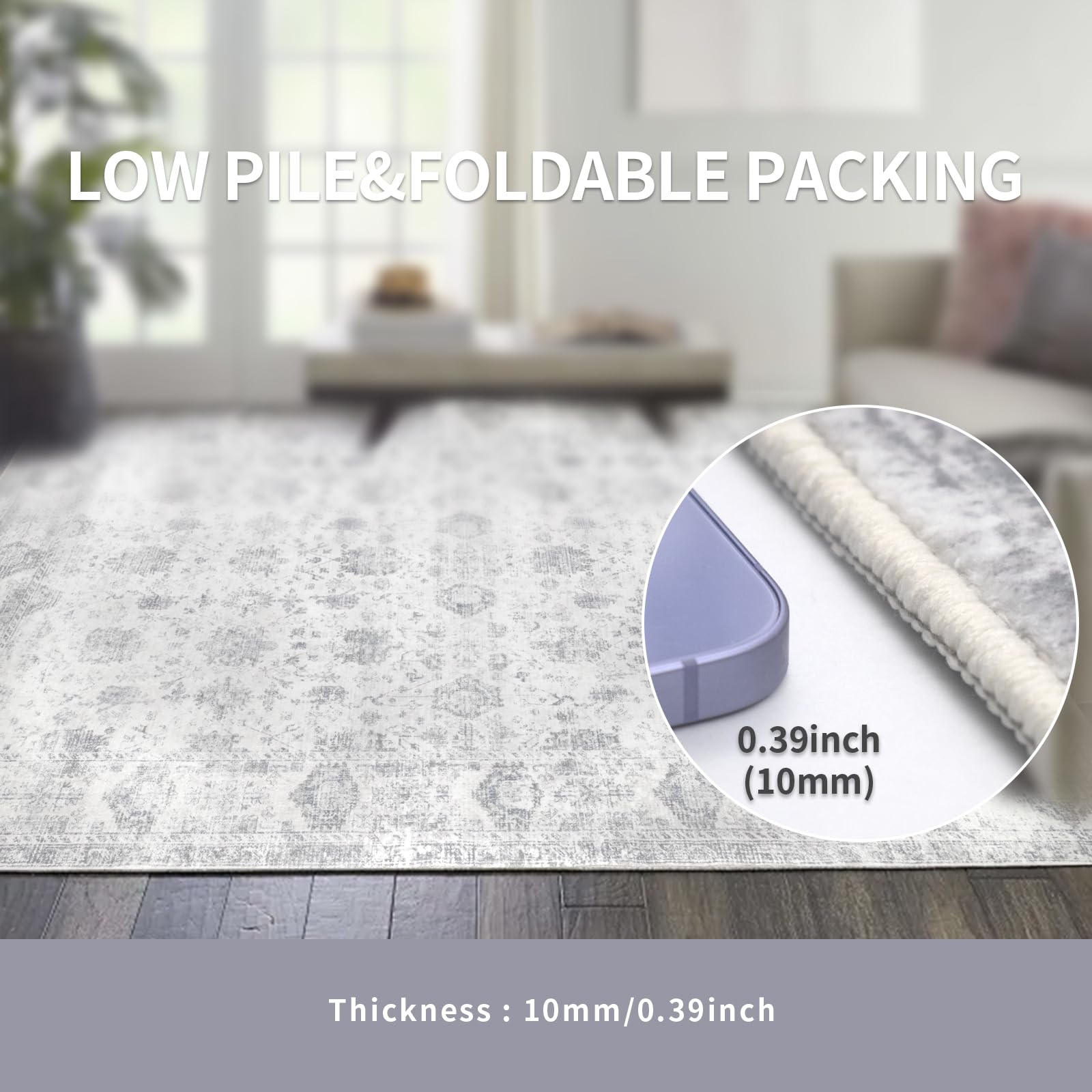Dotiiorug machine-washable feature highlighted for easy cleaning