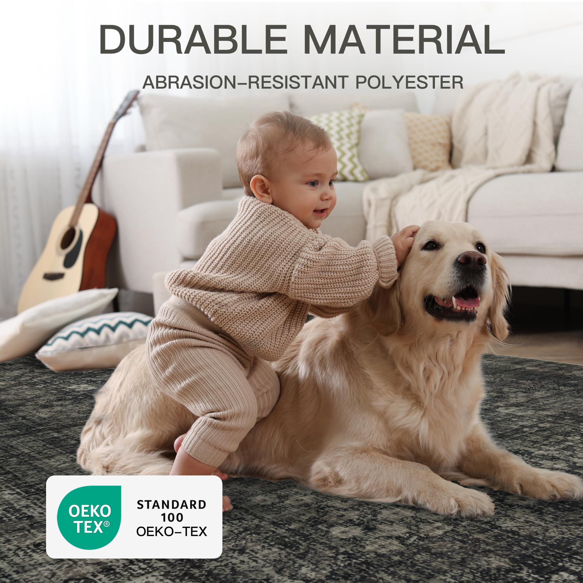 Dotiiorug entryway friendly rug helps welcome guests with a clean non-shedding surface.