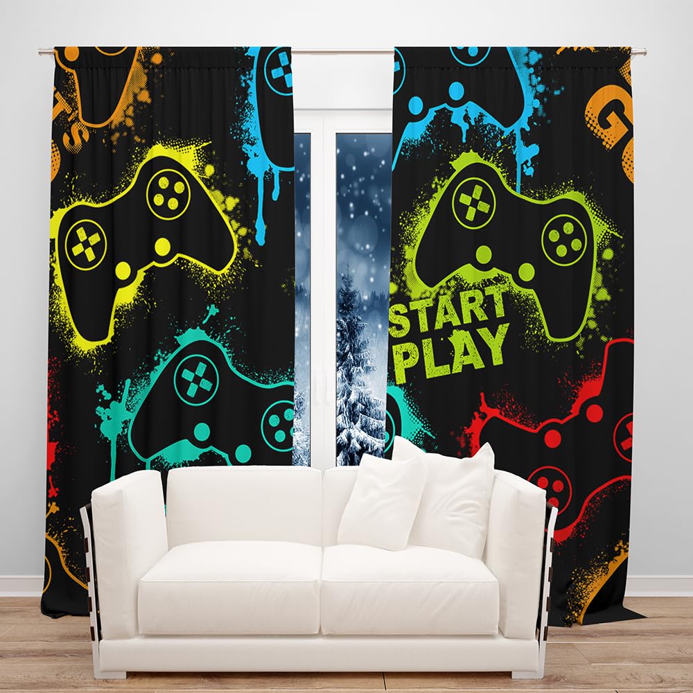 DOTOOMA teen gaming room curtains create a modern, immersive vibe.