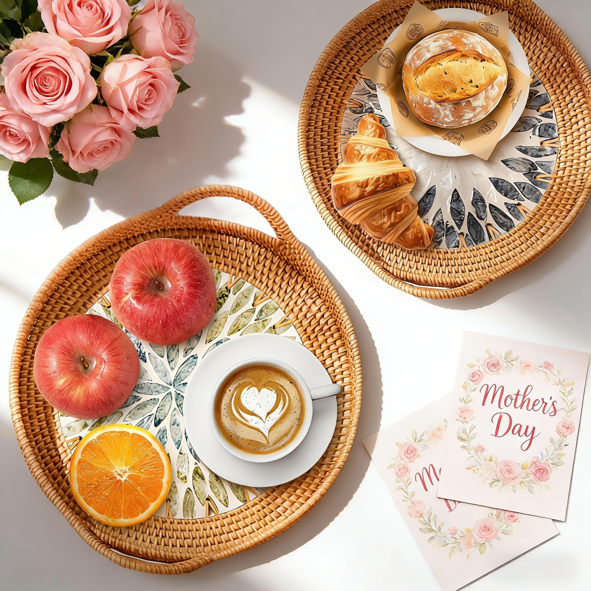 Double Gift handwoven tray set for natural texture and versatile styling.