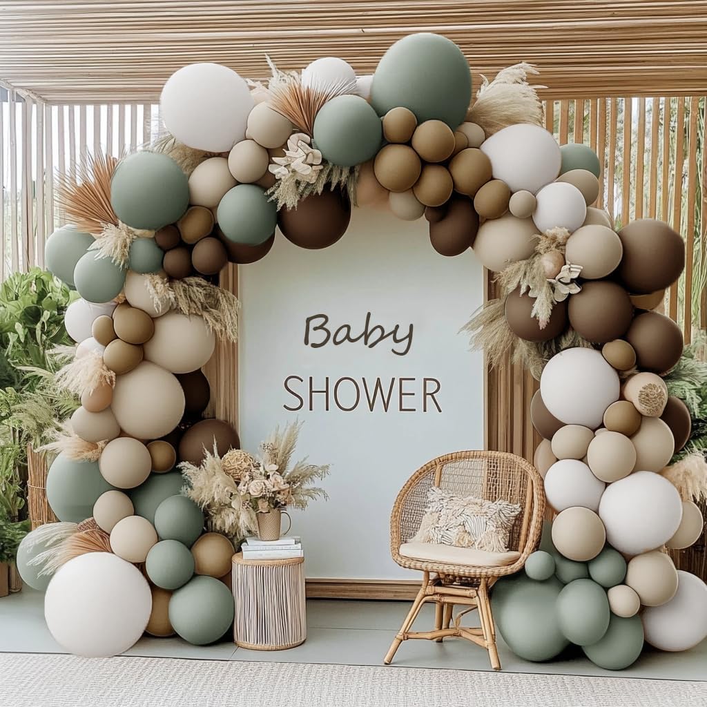 DOUBLE LAYER BALLOON dusty green arch kit for a chic DIY backdrop