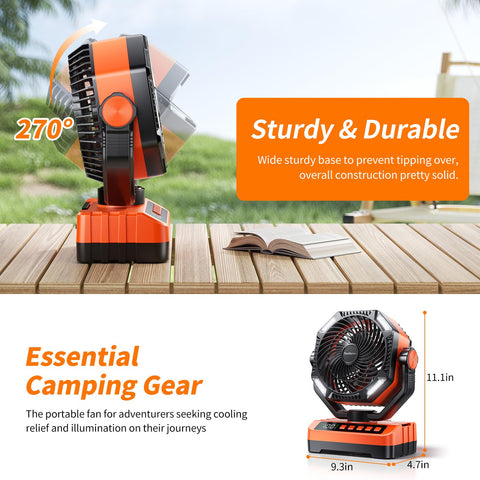 Doublepow 270-degree rotating head ensures cooling in any direction.