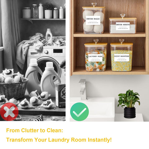 Dounozzi dryer sheet holder stores up to 230 sheets for quick access.