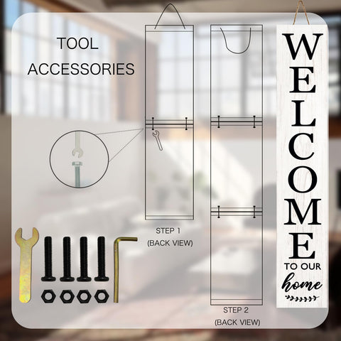 DOUSUI front door welcome sign sized 47-2x7-8 in for porch display