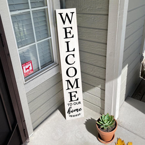 DOUSUI vertical wood welcome sign for porch decor and warm curb appeal