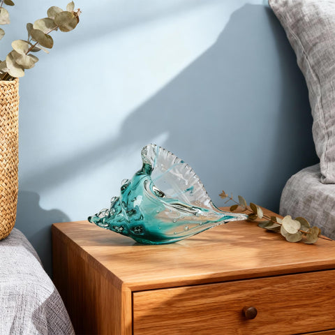 DOVDOV conch on office desk decor elevates the workspace with sea-glass charm.