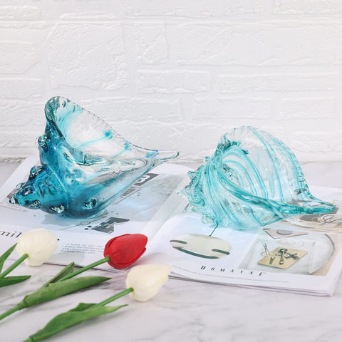 DOVDOV glass conch surface reflections capture ambient light.