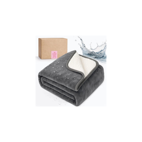DOVIROS waterproof blanket close-up texture, plush fleece and waterproof layer protect sheets from spills.