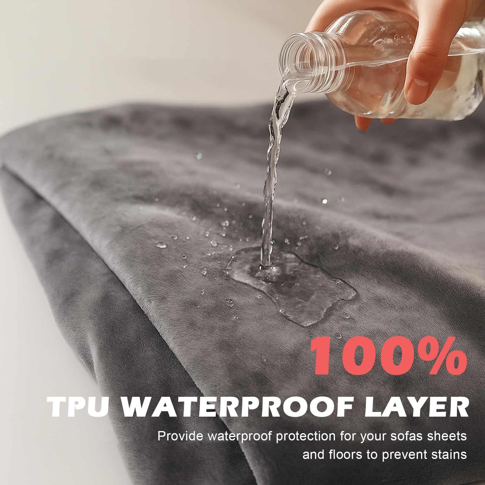 DOVIROS waterproof blanket soft top layer remains quiet and plush during use.