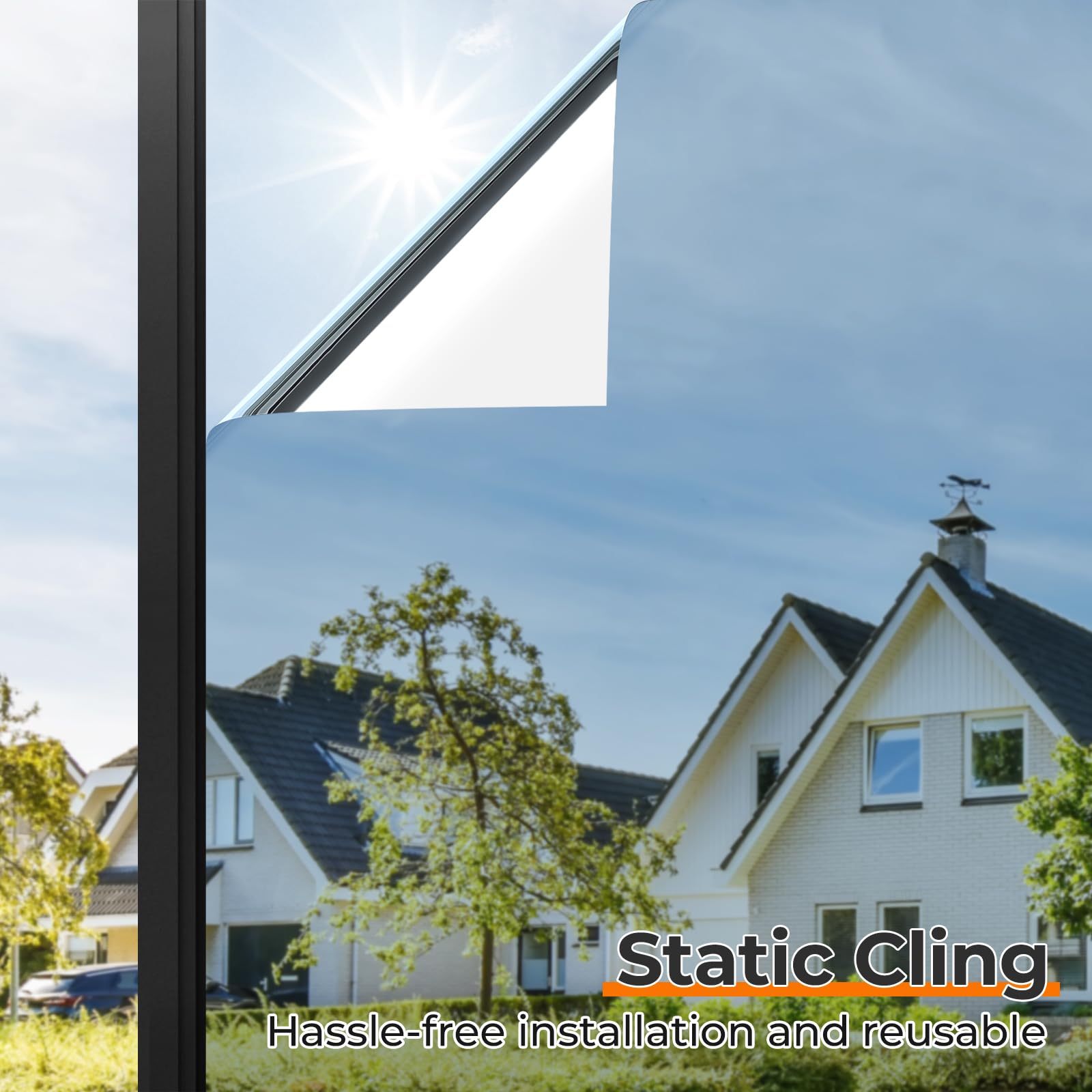 DOWELL Window Privacy Film reduces glare for work and entertainment.