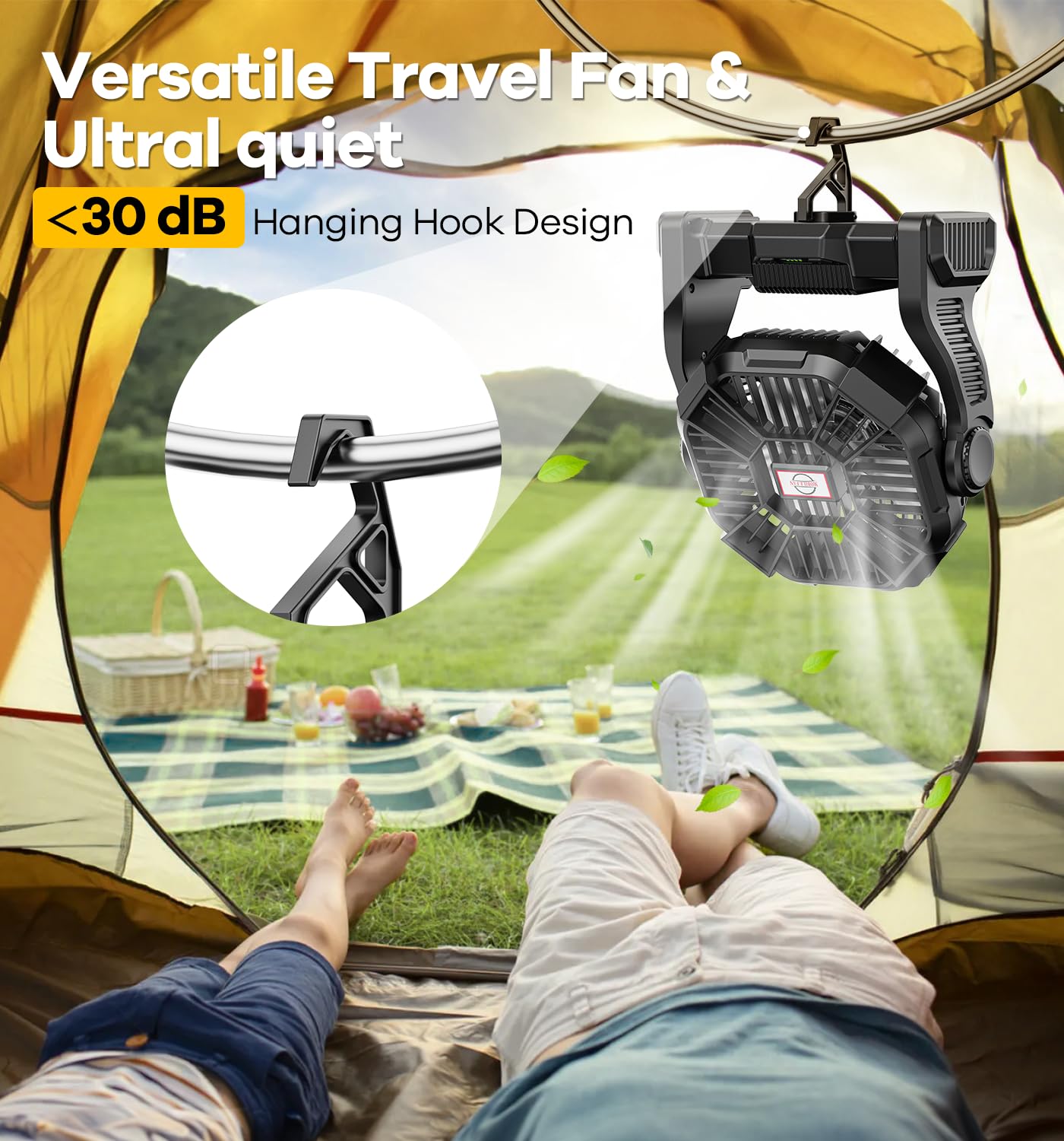 DOWILLDO portable USB-C and USB-A charging powers devices