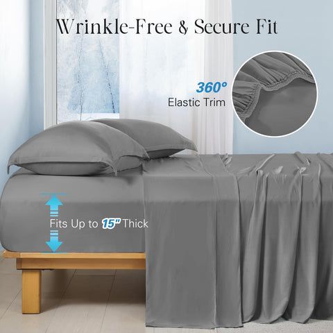 Downcool 360° elastic band secures the sheet to the mattress.