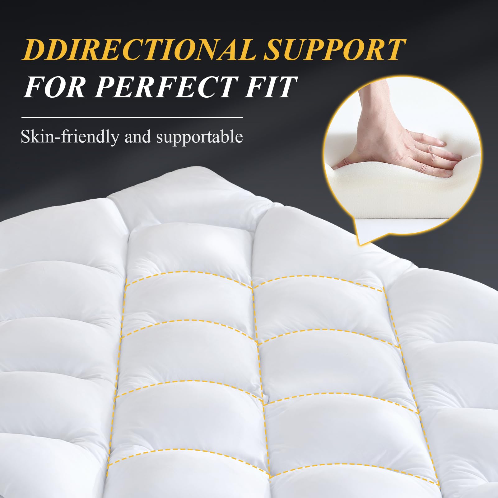 Downcool memory foam blend delivers a fluffy yet supportive feel for many sleep positions.