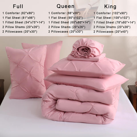 DOWNCOOL bed-in-a-bag layout showing all seven pieces.