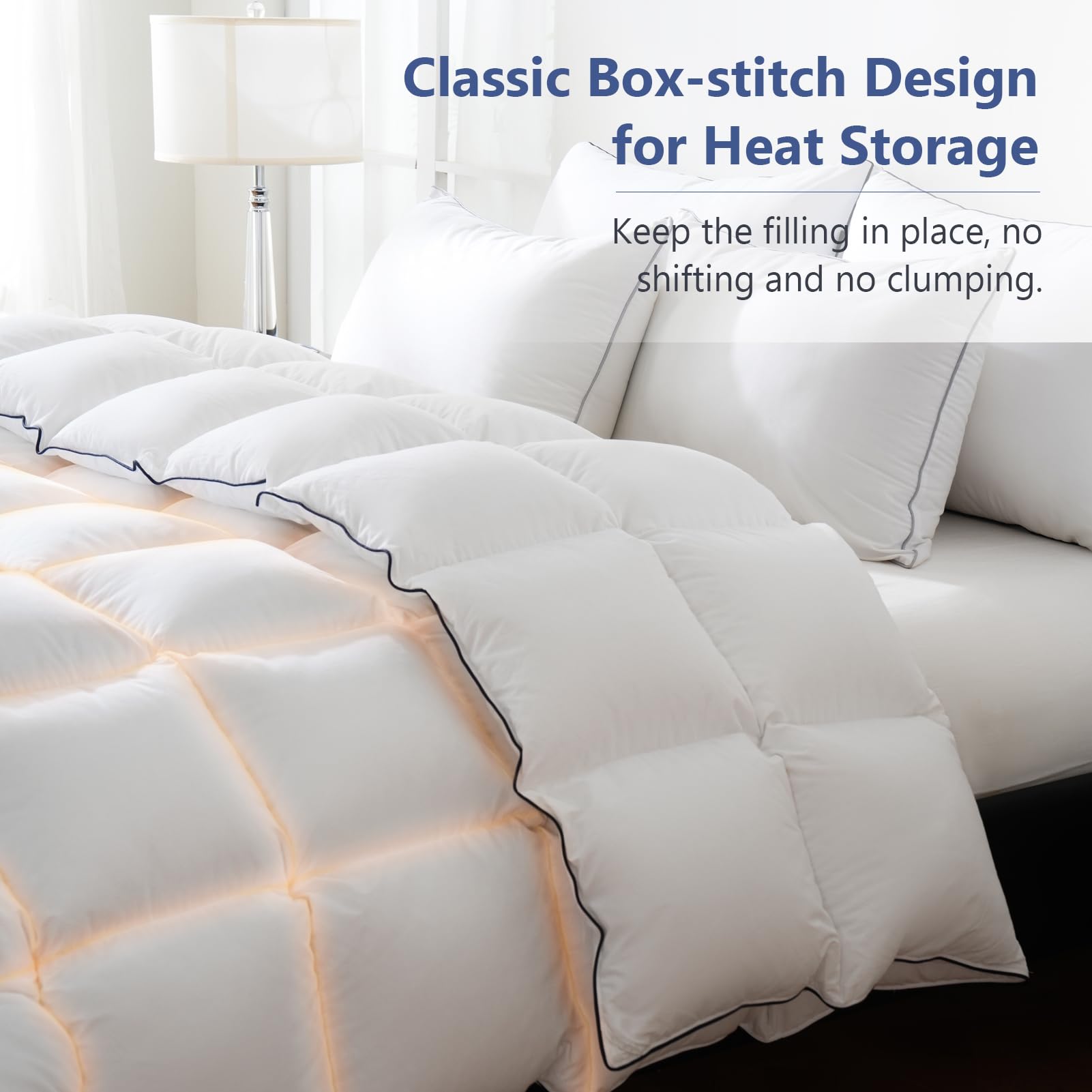 DOWNCOOL blue piped edge adds a durable, refined finish.