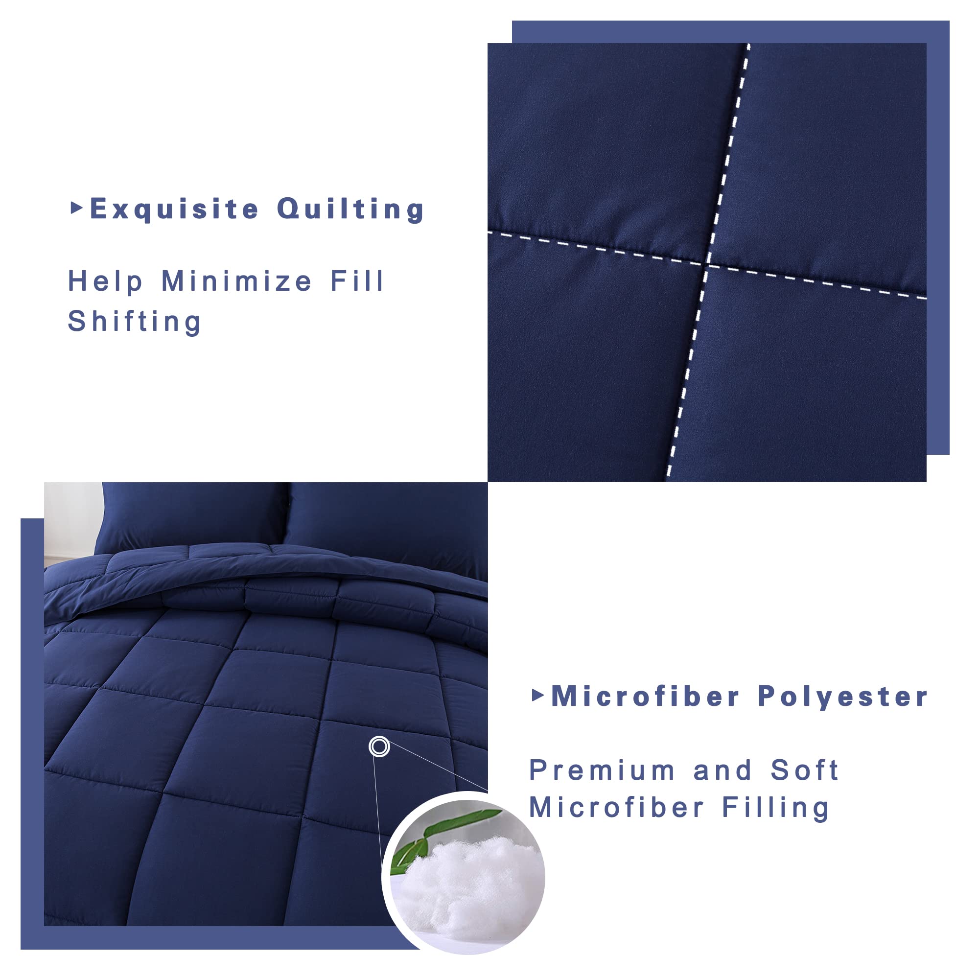 DOWNCOOL comforter box stitching minimizes fill shifting for even loft