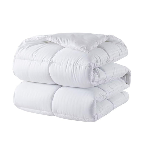 DOWNCOOL breathable microfiber cover enhances quiet, comfortable sleep without crinkles.