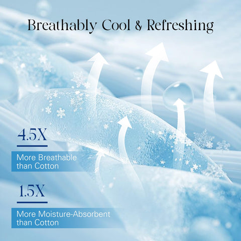 DOWNCOOL cooling sheet set king bedding shows moisture-wicking performance