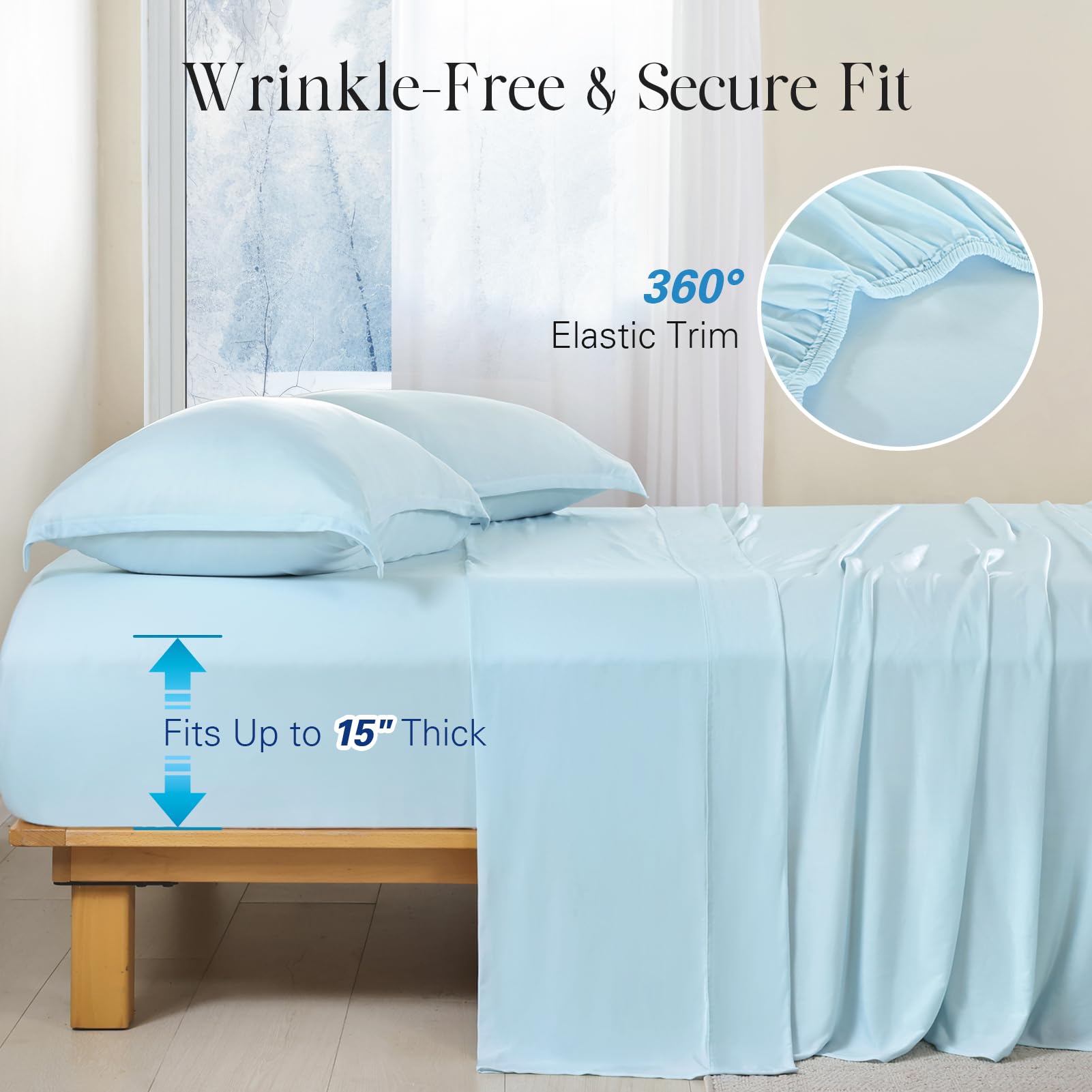 DOWNCOOL cooling sheet set king moisture-wicking textile for dry mornings