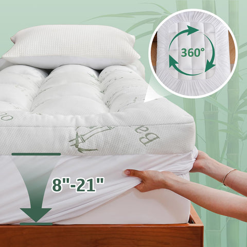 DOWNCOOL fits 8-21 inch mattresses with a secure elastic skirt.