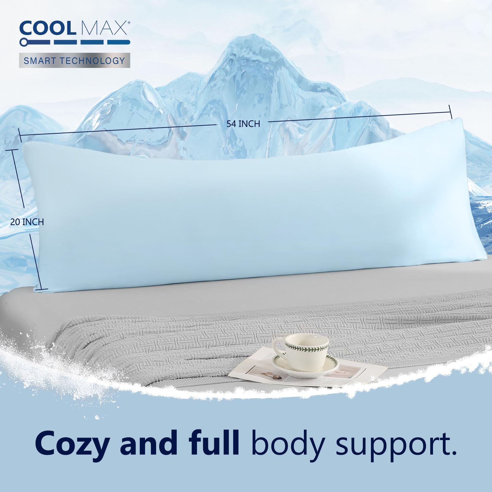 DOWNCOOL microfiber-filled pillow demonstrating strong support