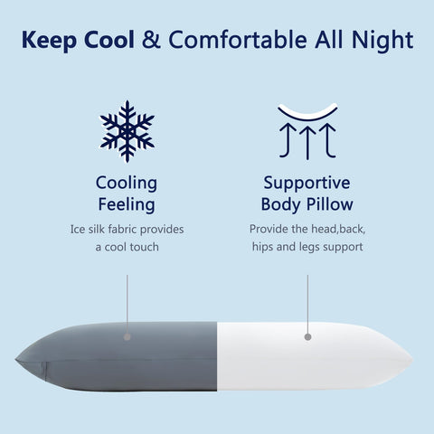 A person sleeping on the Downcool long body pillow in side position.