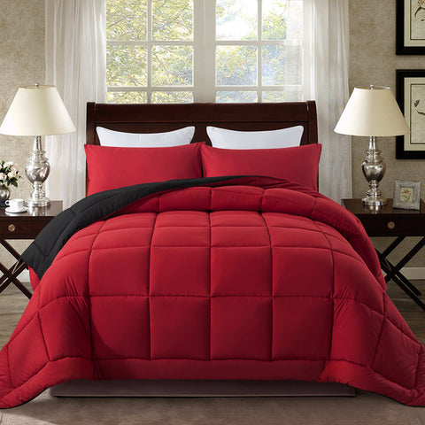 DOWNCOOL twin comforter with checkered quilting adds style and durability for nightly use.