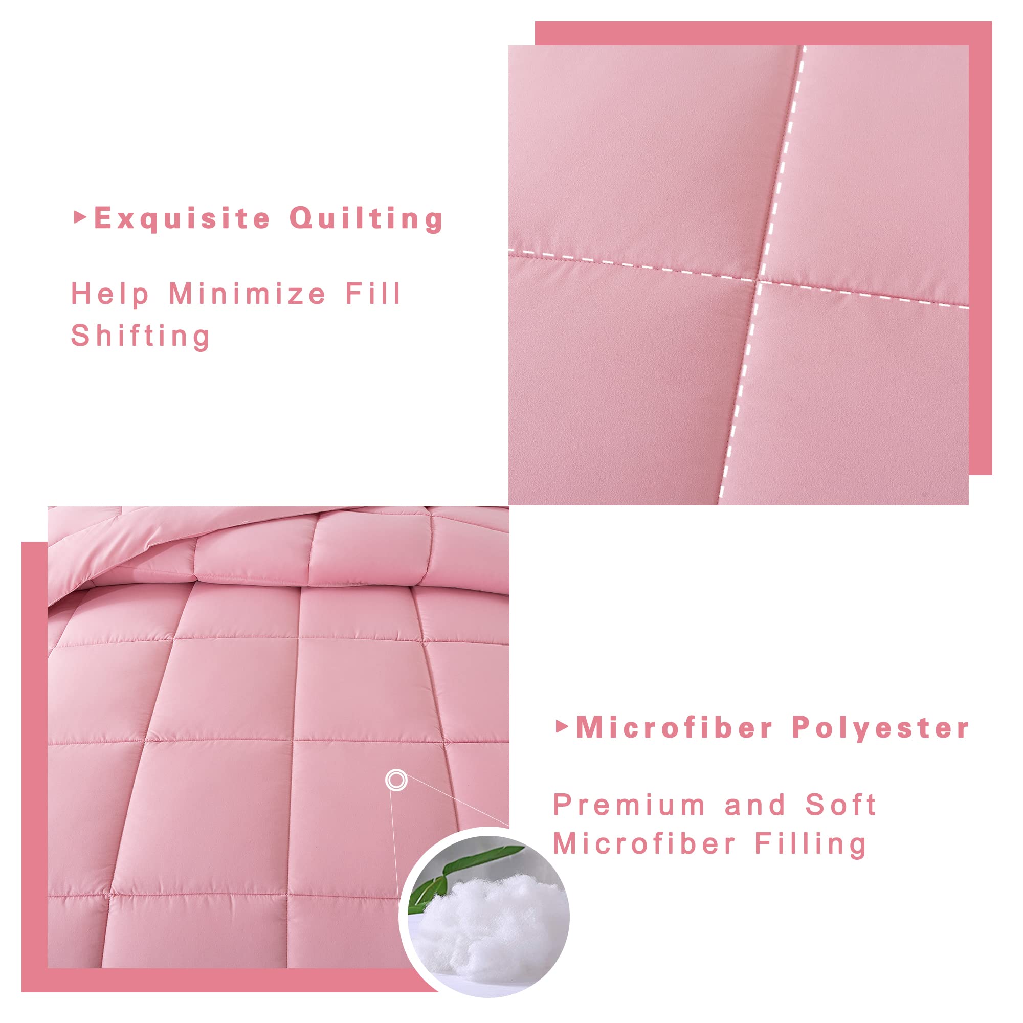 DOWNCOOL pink checkered quilting adds simple, stylish texture to your bed.
