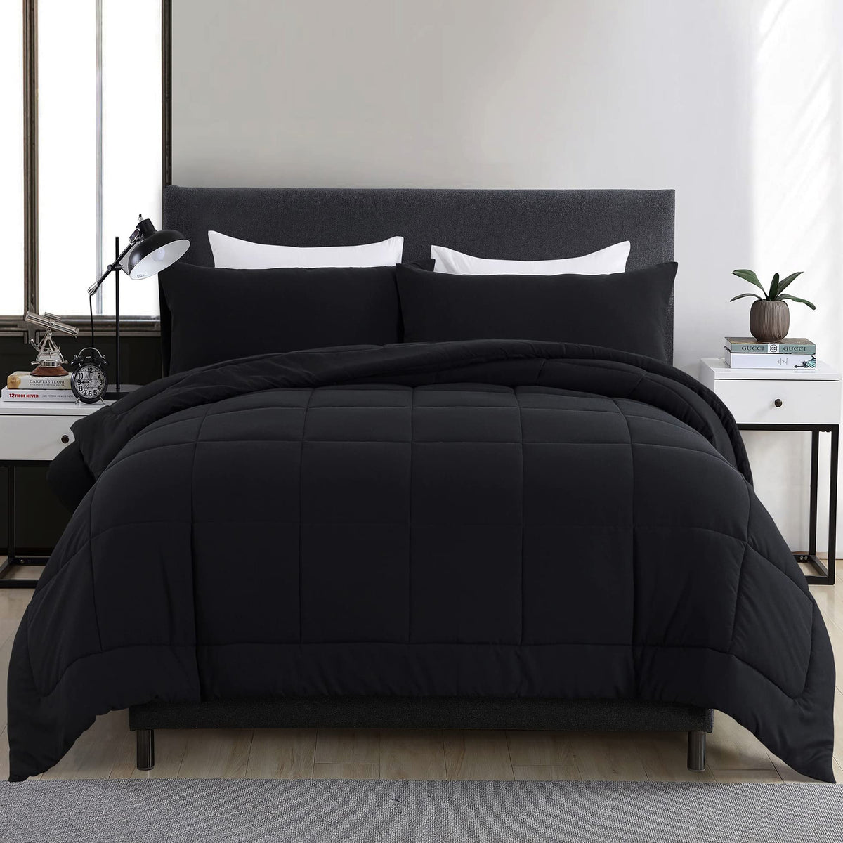DOWNCOOL twin comforter set packaged for compact shipping and easy storage
