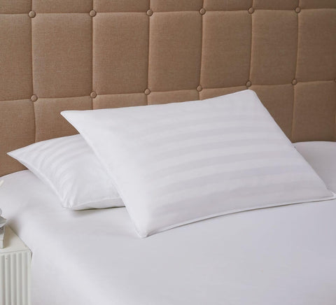 DOWNLITE Down Extra Thin pillow top view shows flat, comfortable support for stomach sleepers